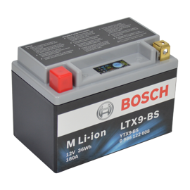 Bosch MC litiumbatteri LTX9-BS 12V 2,4Ah +pol till vänster